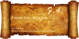 Fendrich Alajos névjegykártya