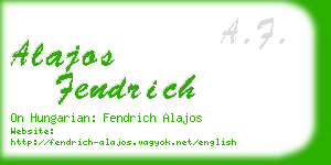 alajos fendrich business card